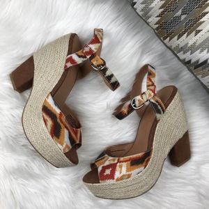 SALE Seychelles Current Espadrille Wedge Sandals Platform Braided Jute Size 7.5